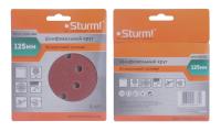 Круг шлифовальный Sturm! "под липучку", D 125 мм, зерн. 60, 8 отв., 5  шт