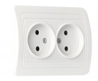 SmartBuy "Марс" розетка 2-мест. без заземл. 10А белая, с/у SBE-02w-10-S2-N